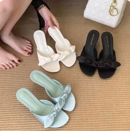 Satin Bow Mules